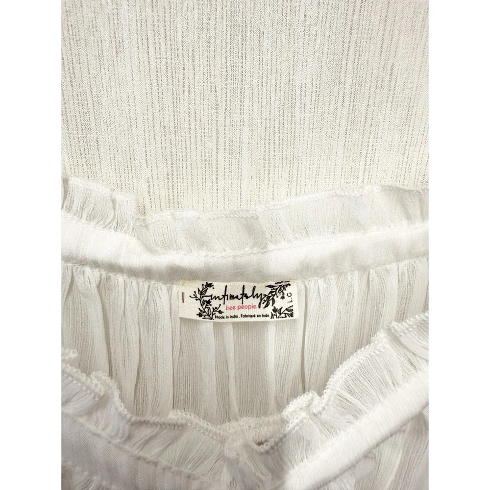 NWOT Free People Intimately Moon Phase Midi Slip Dress in White, Size Large - Picture 6 of 12